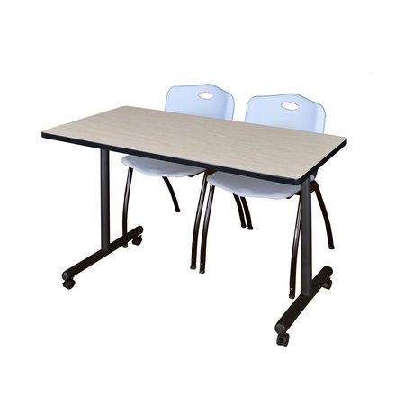 KOBE Rectangle Tables > Training Tables > Kobe Mobile Table & Chair Sets, 48 X 24 X 29, Maple MKTRCC4824PL47GY